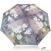 Зонт женский механический компактный облегченный MAGIC RAIN (МЭДЖИК РЕЙН) ZMR1231-1 серый, цветы