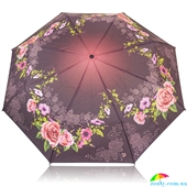 Зонт женский механический компактный облегченный MAGIC RAIN (МЭДЖИК РЕЙН) ZMR1231-6 фиолетовый, цветы