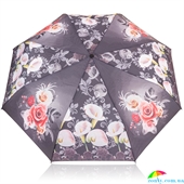 Зонт женский механический компактный облегченный MAGIC RAIN (МЭДЖИК РЕЙН) ZMR1232-07 черный, цветы