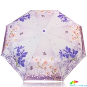 Зонт женский механический компактный облегченный MAGIC RAIN (МЭДЖИК РЕЙН) ZMR1232-08 фиолетовый, цветы