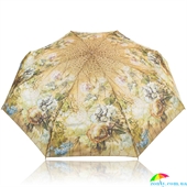 Зонт женский компактный облегченный механический TRUST (ТРАСТ) ZTR58475-1633 зеленый, цветы