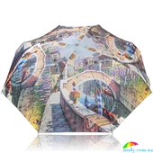 Зонт женский компактный облегченный механический TRUST (ТРАСТ) ZTR58475-1619 разноцветный, города