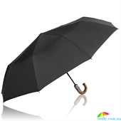 Зонт мужской полуавтомат ZEST (ЗЕСТ) Z43620-Wood черный, однотонный