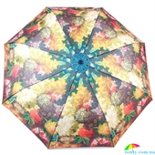 Зонт женский компактный механический FULTON (ФУЛТОН) FULL849-Flowers-vase зеленый, цветы