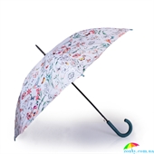 Зонт-трость женский полуавтомат ESPRIT (ЭСПРИТ) U53116 серый, цветы