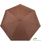 Зонт женский механический компактный облегченный ТРИ СЛОНА RE-E-673D-2 коричневый, однотонный