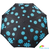 Зонт женский механический H.DUE.O (АШ.ДУЭ.О) HDUE-119-3 черный, цветы