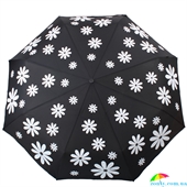 Зонт женский механический H.DUE.O (АШ.ДУЭ.О) HDUE-119-1 черный, цветы