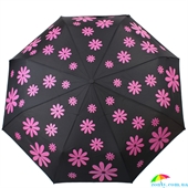 Зонт женский механический H.DUE.O (АШ.ДУЭ.О) HDUE-119-4 черный, цветы