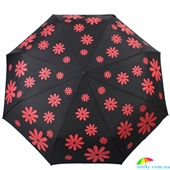 Зонт женский механический H.DUE.O (АШ.ДУЭ.О) HDUE-119-2 черный, цветы