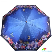 Зонт женский автомат ТРИ СЛОНА RE-E-125I-3 синий, цветы