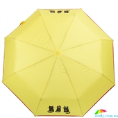Зонт женский механический компактный облегченный ART RAIN (АРТ РЕЙН) ZAR3512-78 желтый, животные