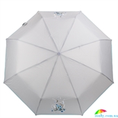 Зонт женский механический компактный облегченный ART RAIN (АРТ РЕЙН) ZAR3512-82 серый, цветы