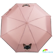 Зонт женский механический компактный облегченный ART RAIN (АРТ РЕЙН) ZAR3511-4 розовый, животные
