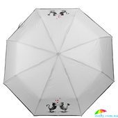 Зонт женский механический компактный облегченный ART RAIN (АРТ РЕЙН) ZAR3511-8 серый, животные