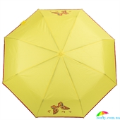 Зонт женский механический компактный облегченный ART RAIN (АРТ РЕЙН) ZAR3511-9 желтый, животные