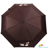 Зонт женский механический компактный облегченный ART RAIN (АРТ РЕЙН) ZAR3511-11 коричневый, животные
