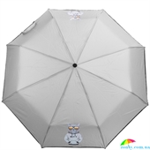 Зонт детский механический компактный облегченный ART RAIN (АРТ РЕЙН) ZAR3517-88 серый, животные