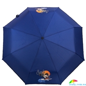 Зонт детский механический компактный облегченный ART RAIN (АРТ РЕЙН) ZAR3517-94 синий, животные
