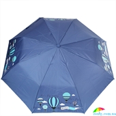 Зонт женский облегченный компактный полуавтомат H.DUE.O (АШ.ДУЭ.О) HDUE-259-3 синий, абстракция
