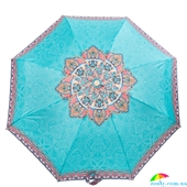 Зонт женский механический компактный облегченный ART RAIN (АРТ РЕЙН) ZAR5316-10 бирюзовый, абстракция