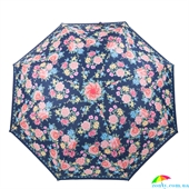 Зонт женский механический компактный облегченный ART RAIN (АРТ РЕЙН) ZAR5316-6 синий, цветы