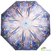 Зонт женский компактный облегченный механический TRUST (ТРАСТ) ZTR58476-1614 синий, цветы