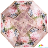 Зонт женский компактный облегченный механический TRUST (ТРАСТ) ZTR58476-1635 розовый, цветы