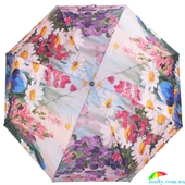 Зонт женский компактный облегченный механический TRUST (ТРАСТ) ZTR58476-1636 сиреневый, цветы
