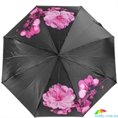Зонт женский автомат  TRUST (ТРАСТ) Z33472-6 черный, цветы