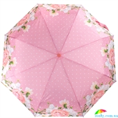 Зонт женский механический компактный облегченный ART RAIN (АРТ РЕЙН) ZAR3516-48 розовый, цветы