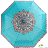 Зонт женский механический компактный облегченный ART RAIN (АРТ РЕЙН) ZAR3516-47 бирюзовый, абстракция