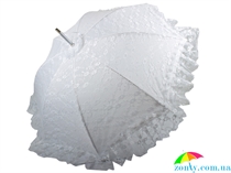Свадебный зонт-трость женский HAPPY RAIN (ХЕППИ РЭЙН) U70456 белый, механический, однотонный