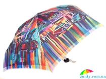 Зонт женский облегченный компактный механический ZEST (ЗЕСТ) Z55516-9 разноцветный, механический, абстракция