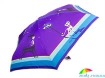 Зонт женский облегченный компактный механический ZEST (ЗЕСТ) Z55516-10 фиолетовый, механический, животные