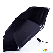 Зонт мужской полуавтомат с фонариком и светоотражающими вставками FARE (ФАРЕ), серия "Safebrella" FARE5571-2 черный, полуавтомат, однотонный
