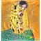 Платок шелковый ETERNO (ЭТЕРНО) репродукция картины Г.Климта "Поцелуй" ES0611-1-yellow оранжевый, шелк